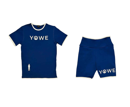 Royal Blue YOWE T-Shirt & Biker Shorts Set