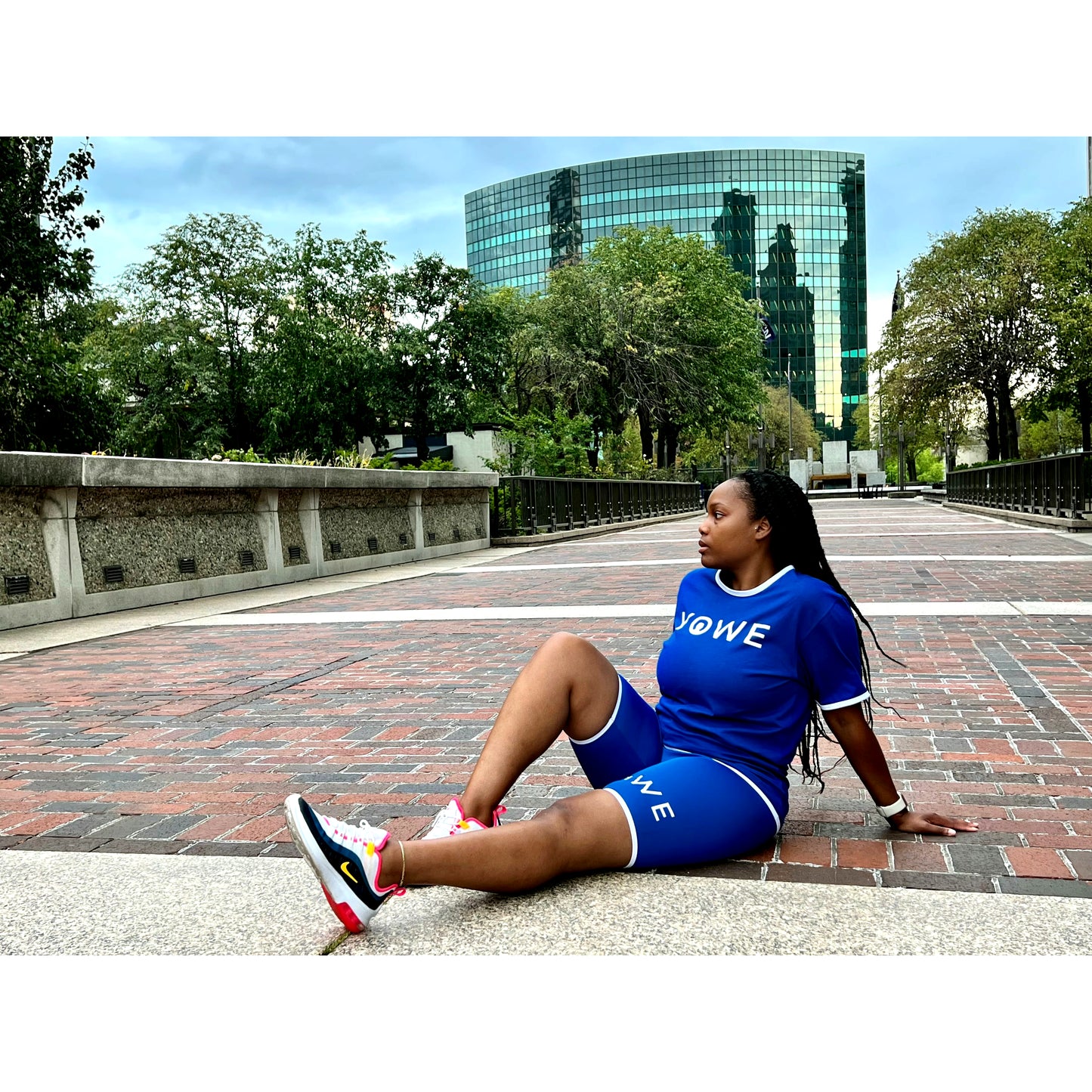 Royal Blue YOWE T-Shirt & Biker Shorts Set