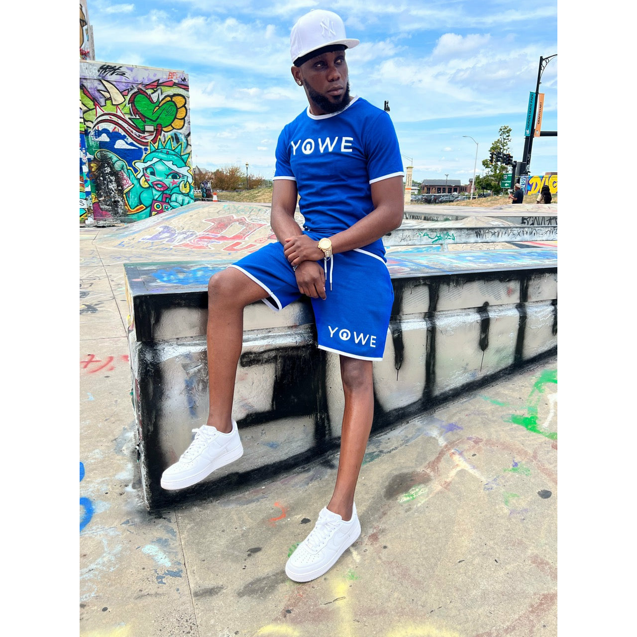 Royal Blue YOWE T-Shirt & Shorts Set